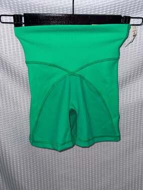 OFFLINE by Aerie Real Me Ribbed High Waisted 4" Bike Shorts Green Size XS